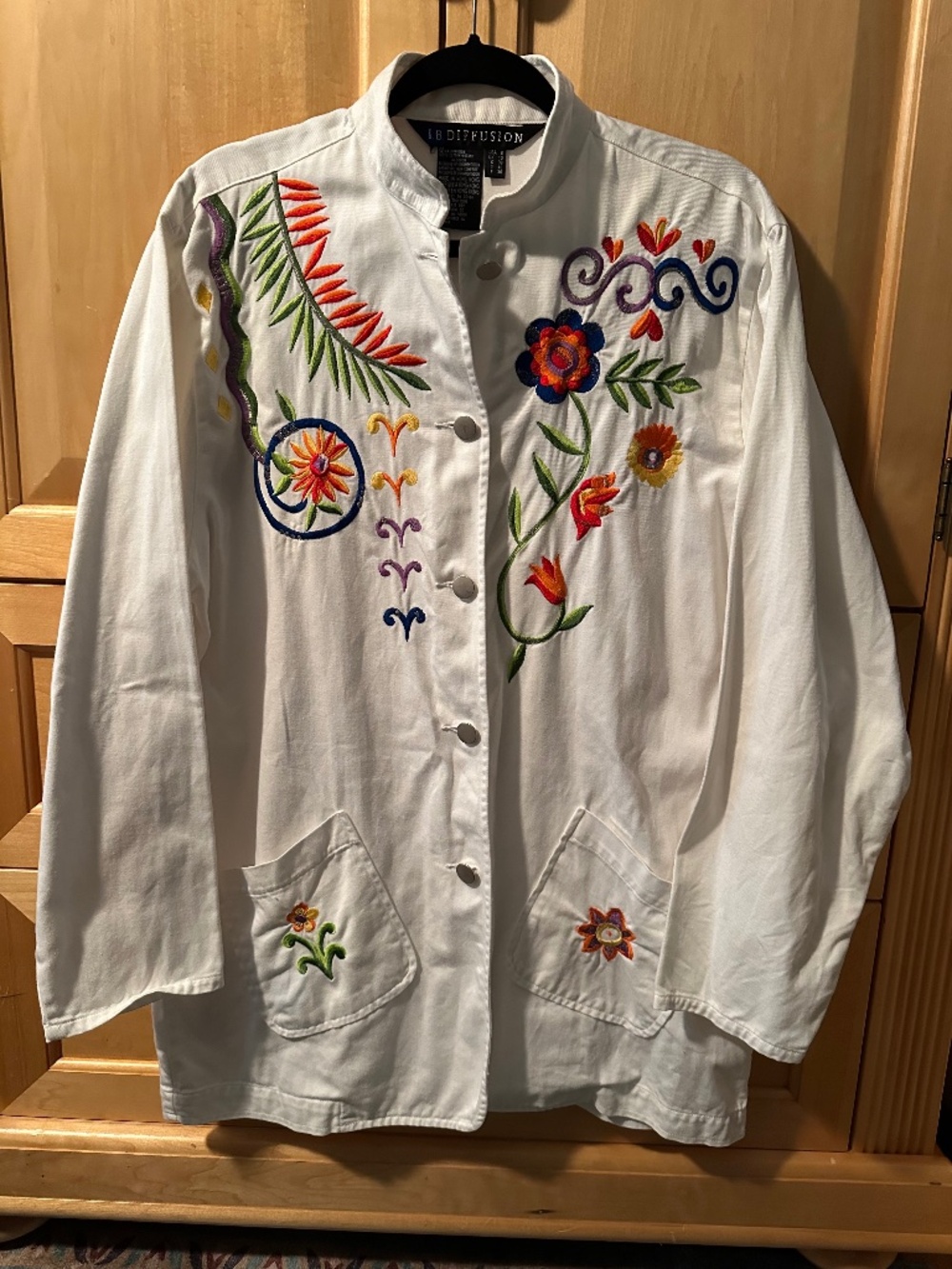 I.B. Diffusion Embroidered Cotton Jacket Boho Vintage